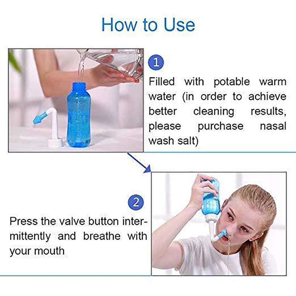 Sinus Rinse Neti Pot Kit with 30 washing salt pack TGA Registered A